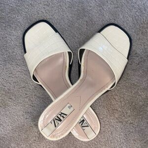 Zara White Sandals